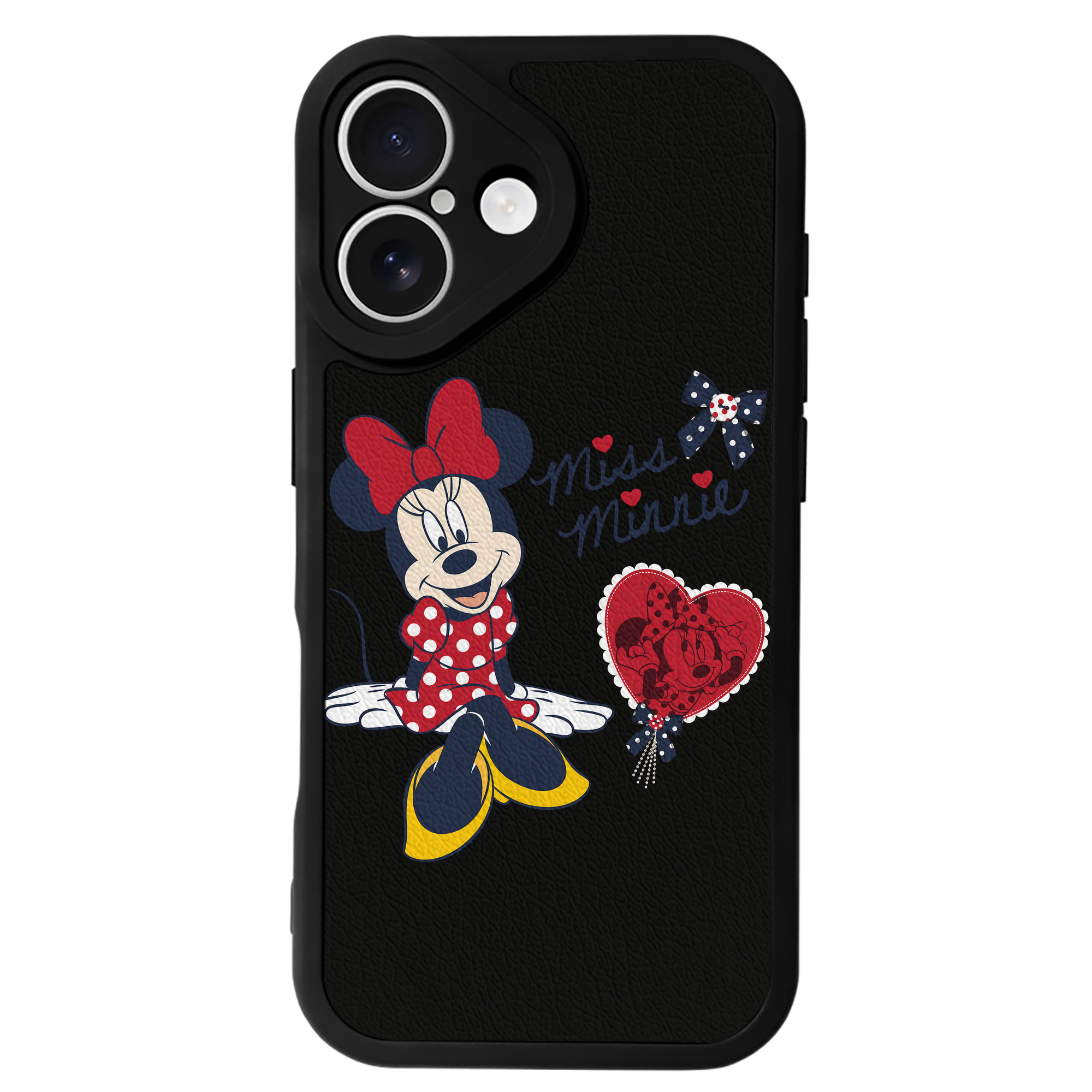 （画像用） ミッキーマウス Mickey Mouse 【iPhone 16シリーズ対応】シリコンスマホケース（レザー調） 材質：シリコン